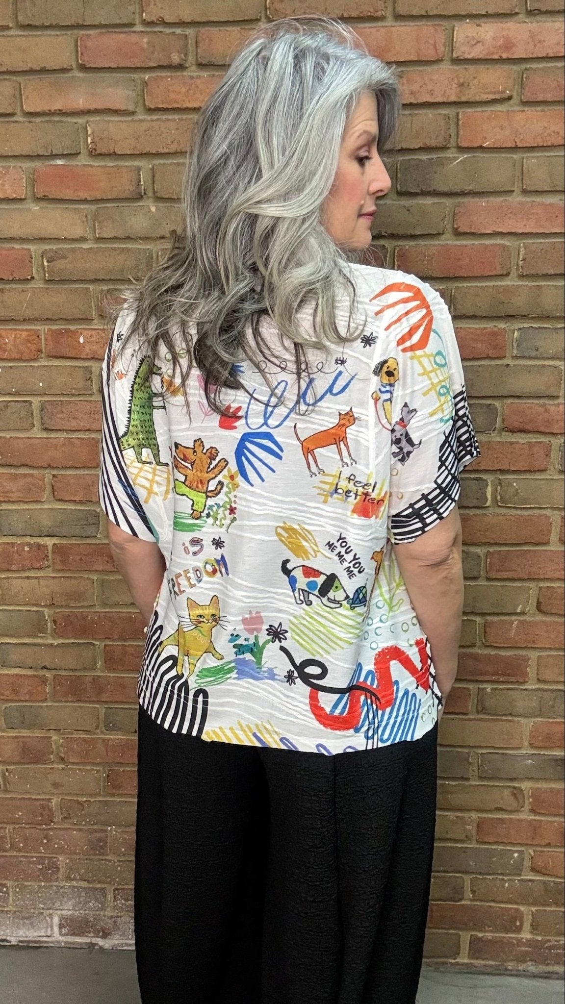 Freedom Park Round Neck Top - Vintage Vault Boutique