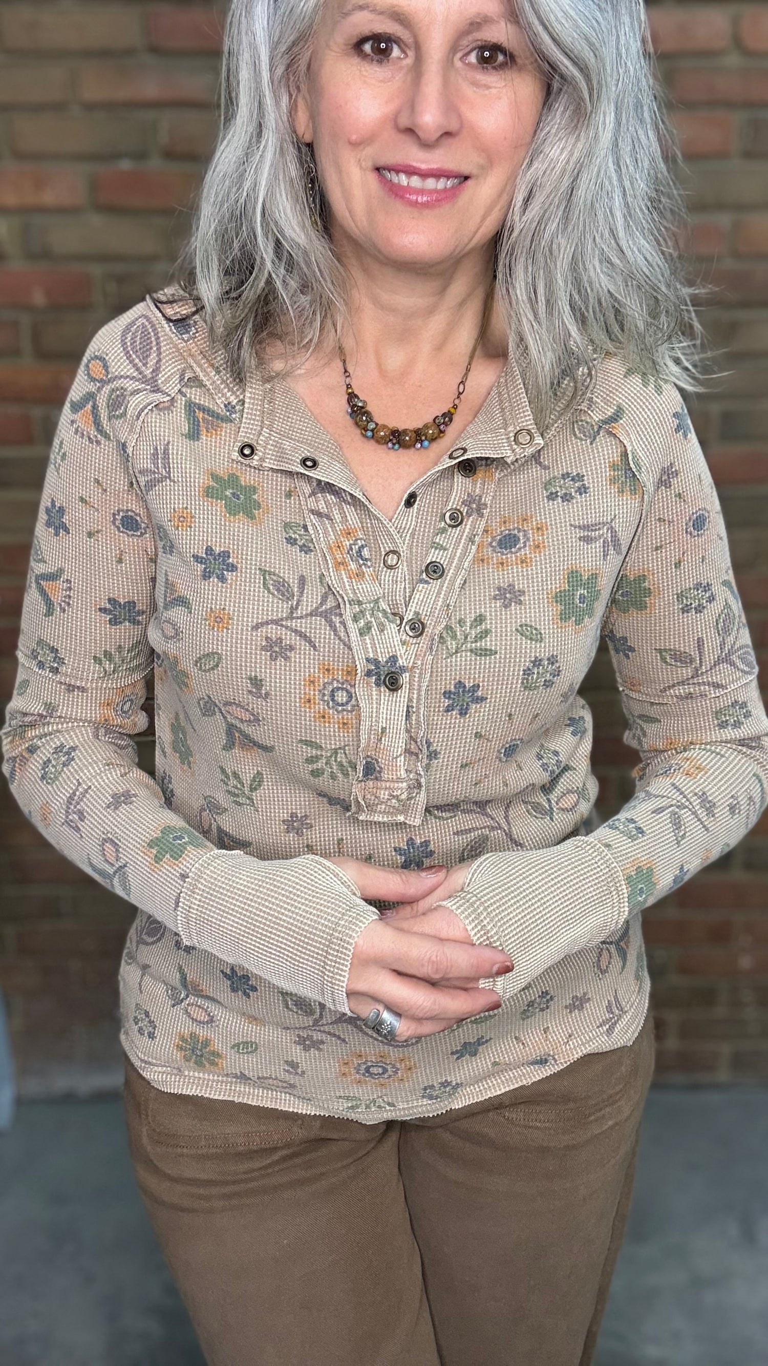 Floral Washed Henley