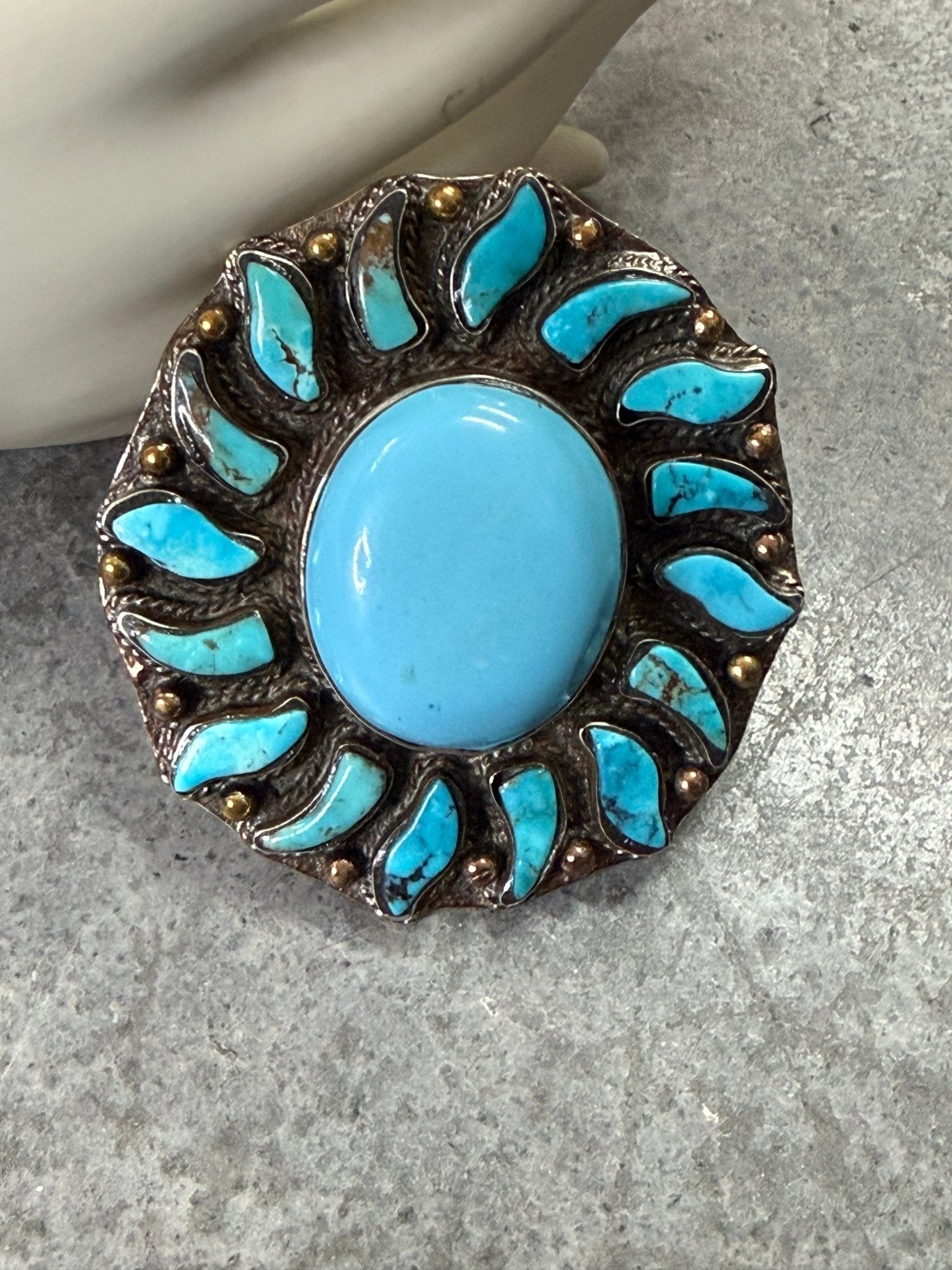 Turquoise Sun Ring - Vintage Vault Boutique