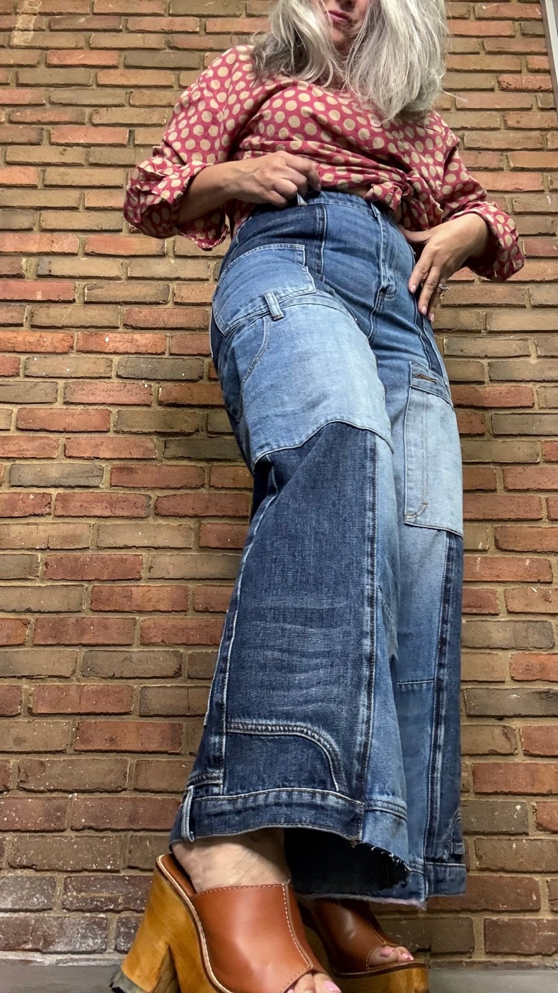 Upside Down Style Denim Pants - Vintage Vault Boutique