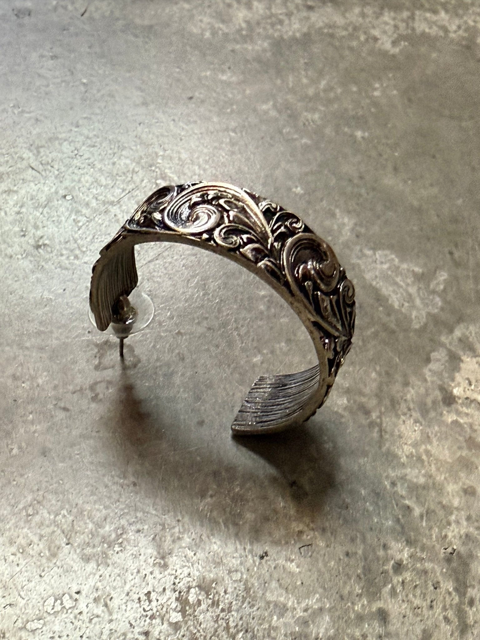 Hoop Embossed Earring - Vintage Vault Boutique