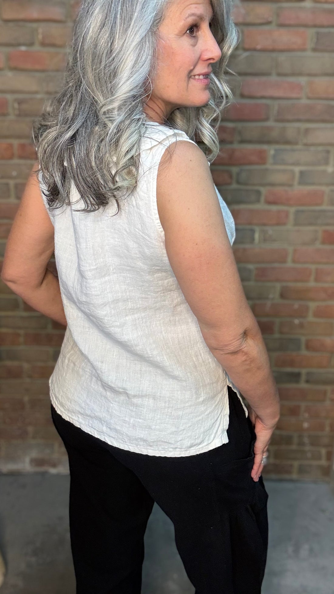 V-Neck Ruffle Sleeveless Top