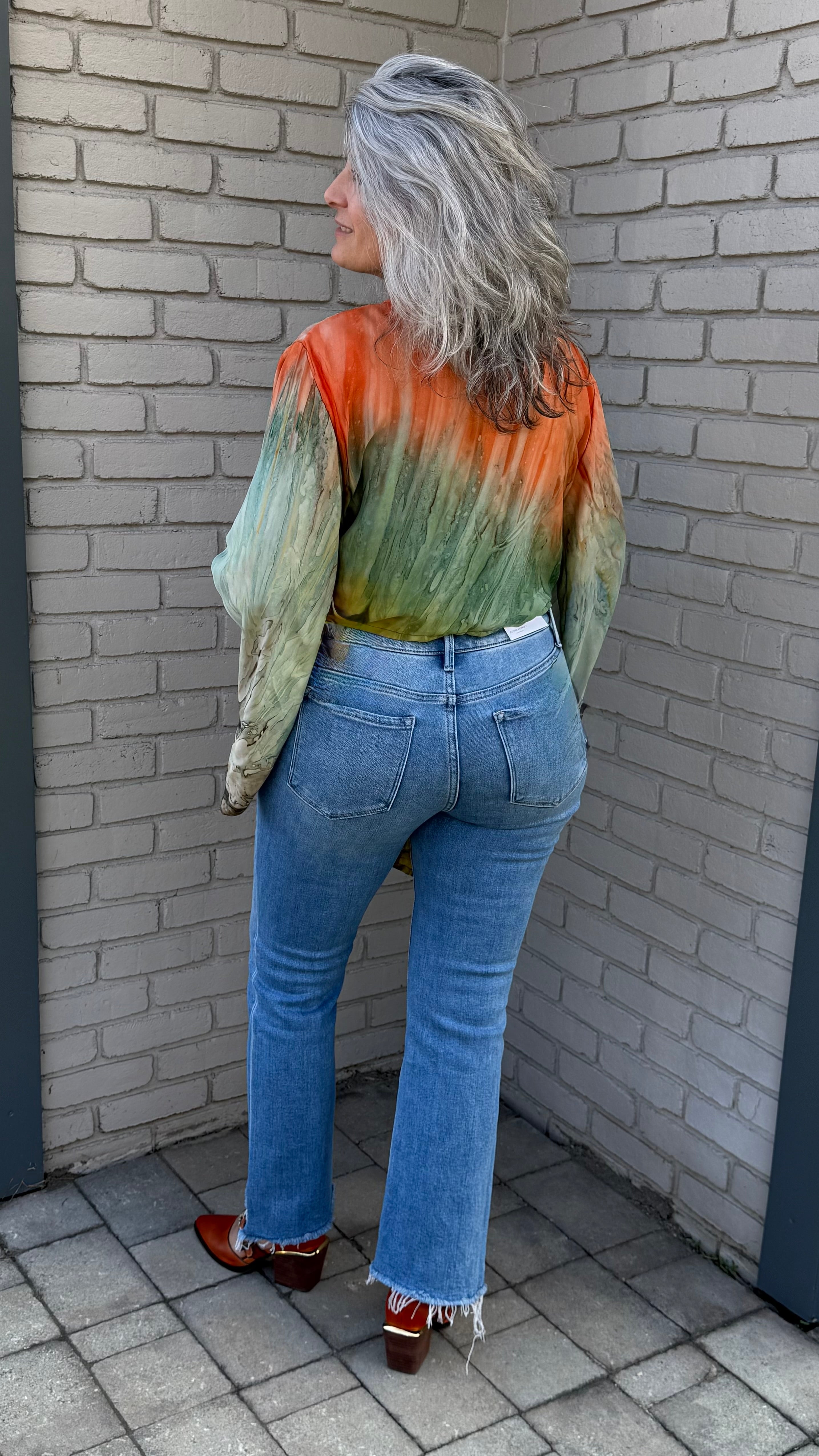 Orange/Green Tie Dye Shrug Cardigan
