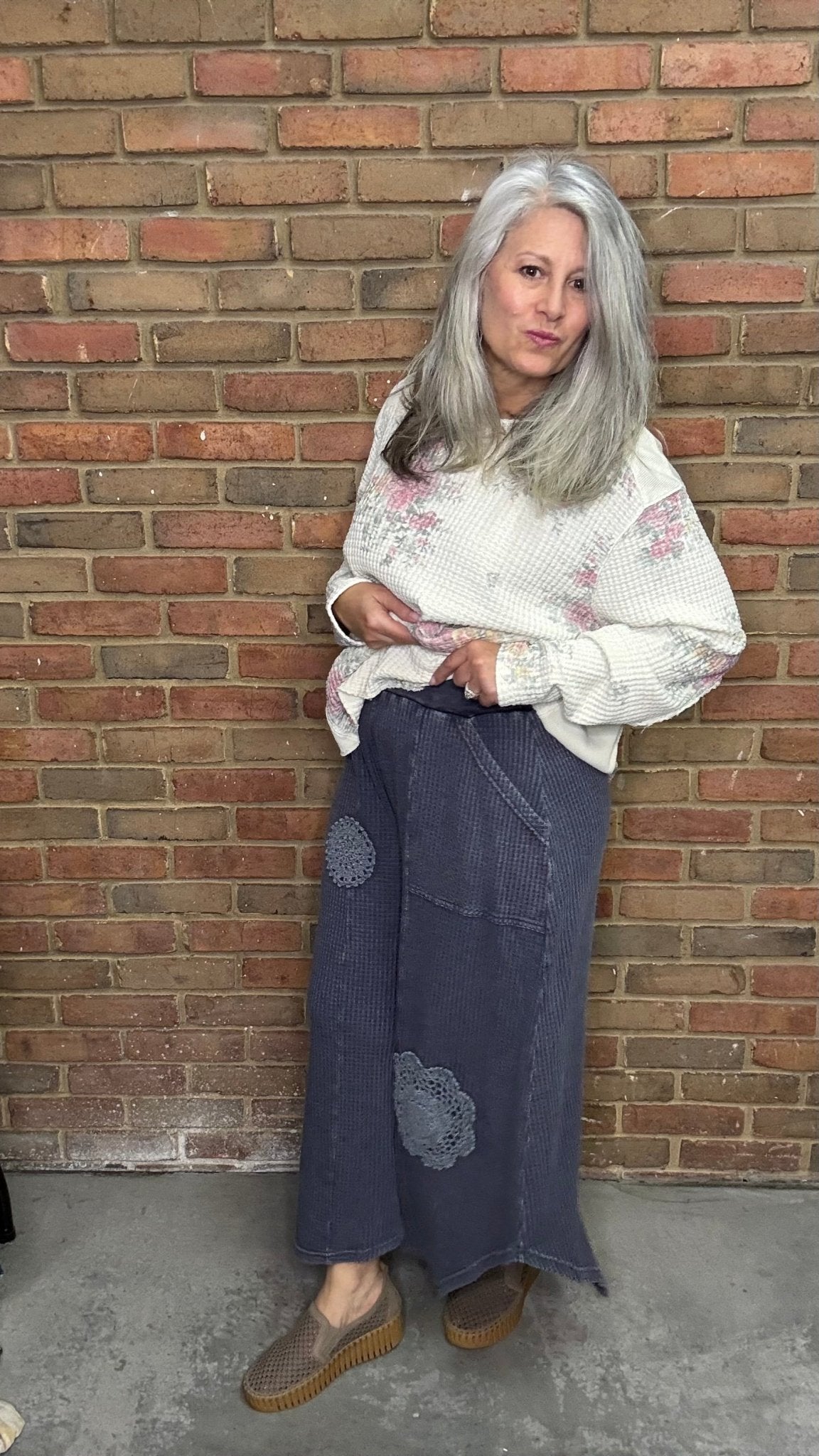 Midnight Blue Waffle Pant - Vintage Vault Boutique