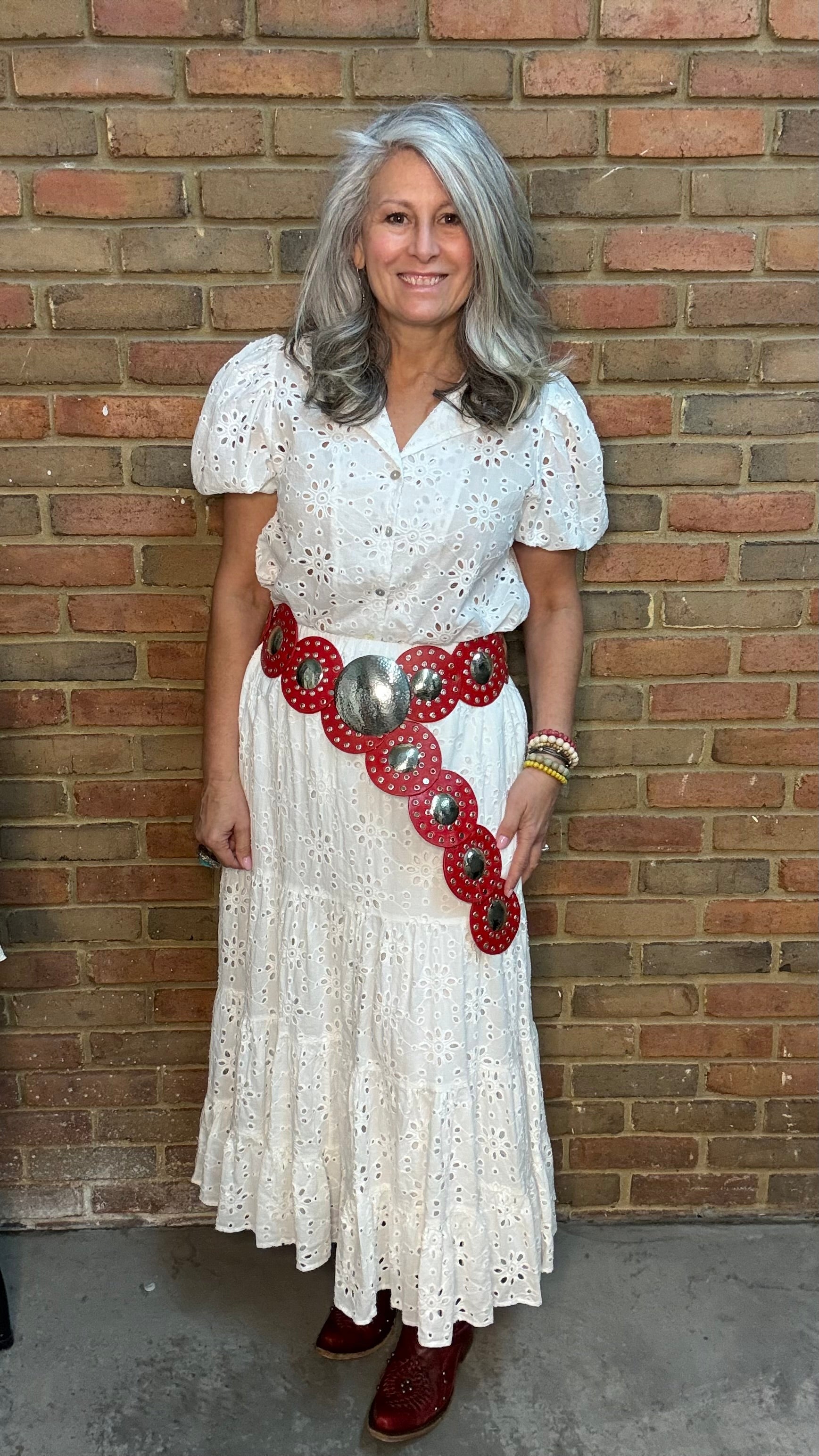 White Eyelet Tiered Skirt