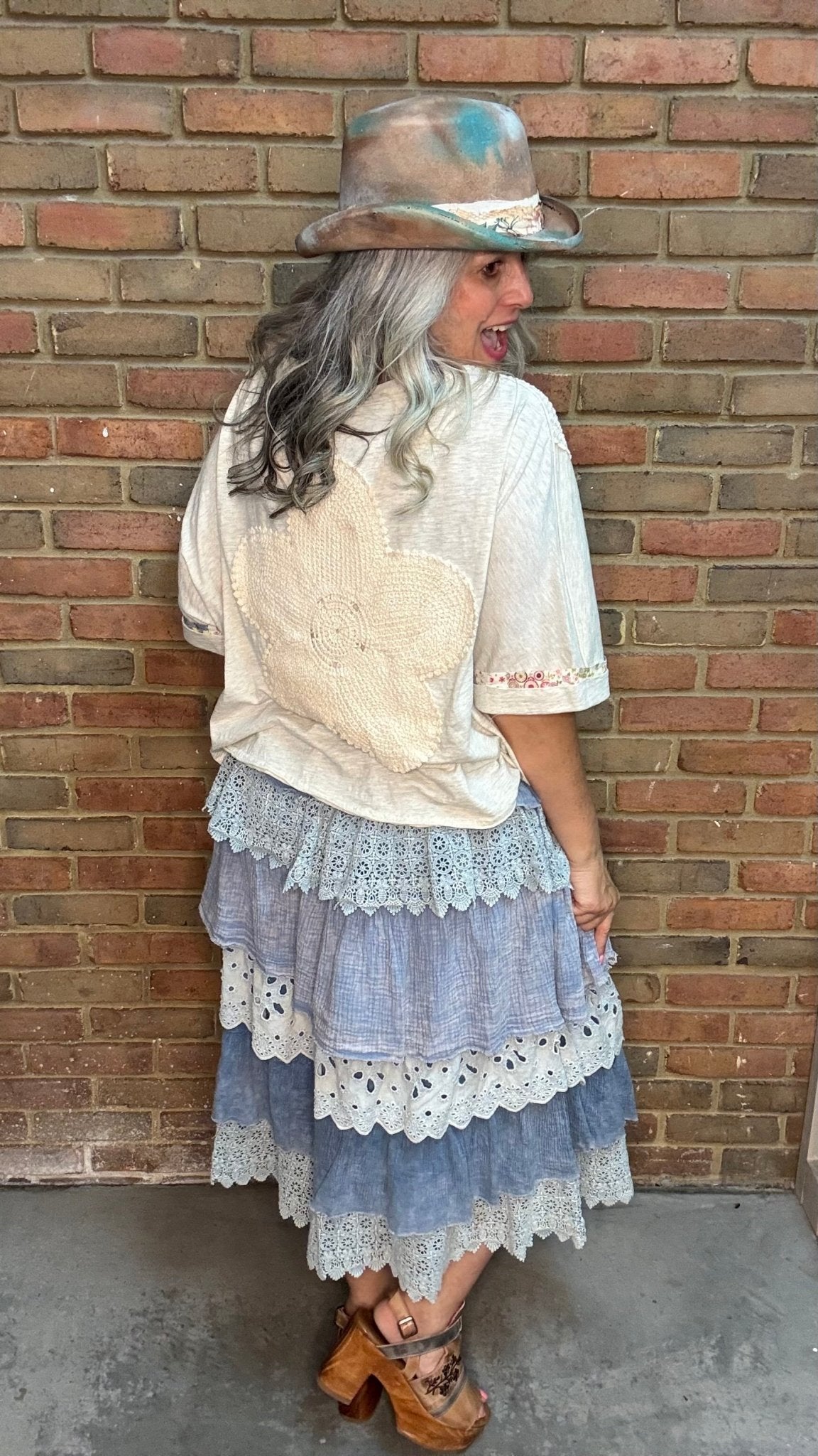 Tiered Wide Leg Crop Pant - Vintage Vault Boutique