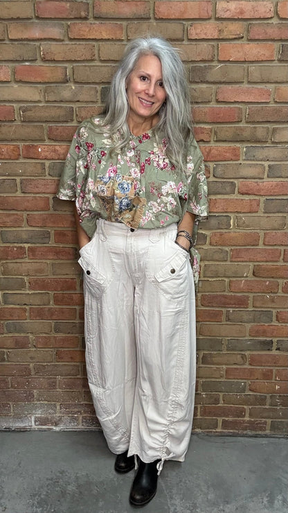 Stone Cargo Pocket Pants - Vintage Vault Boutique