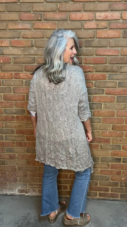 Lucetta Granite Knit Asymmetric Jacket - Vintage Vault Boutique