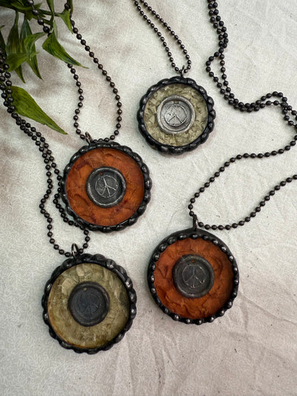 Vintage Bubble Peace Necklace