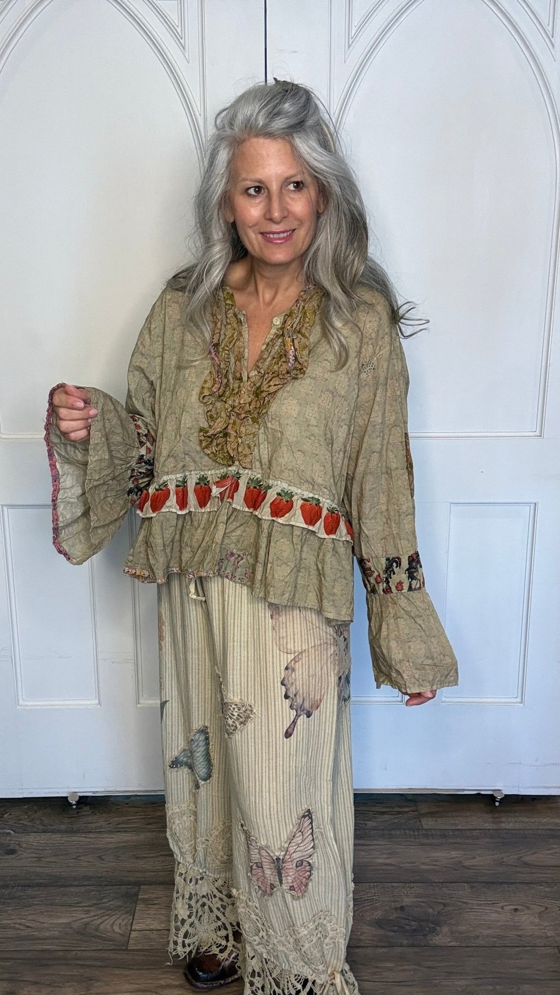 Honey Bloom Top - Moss - Vintage Vault Boutique