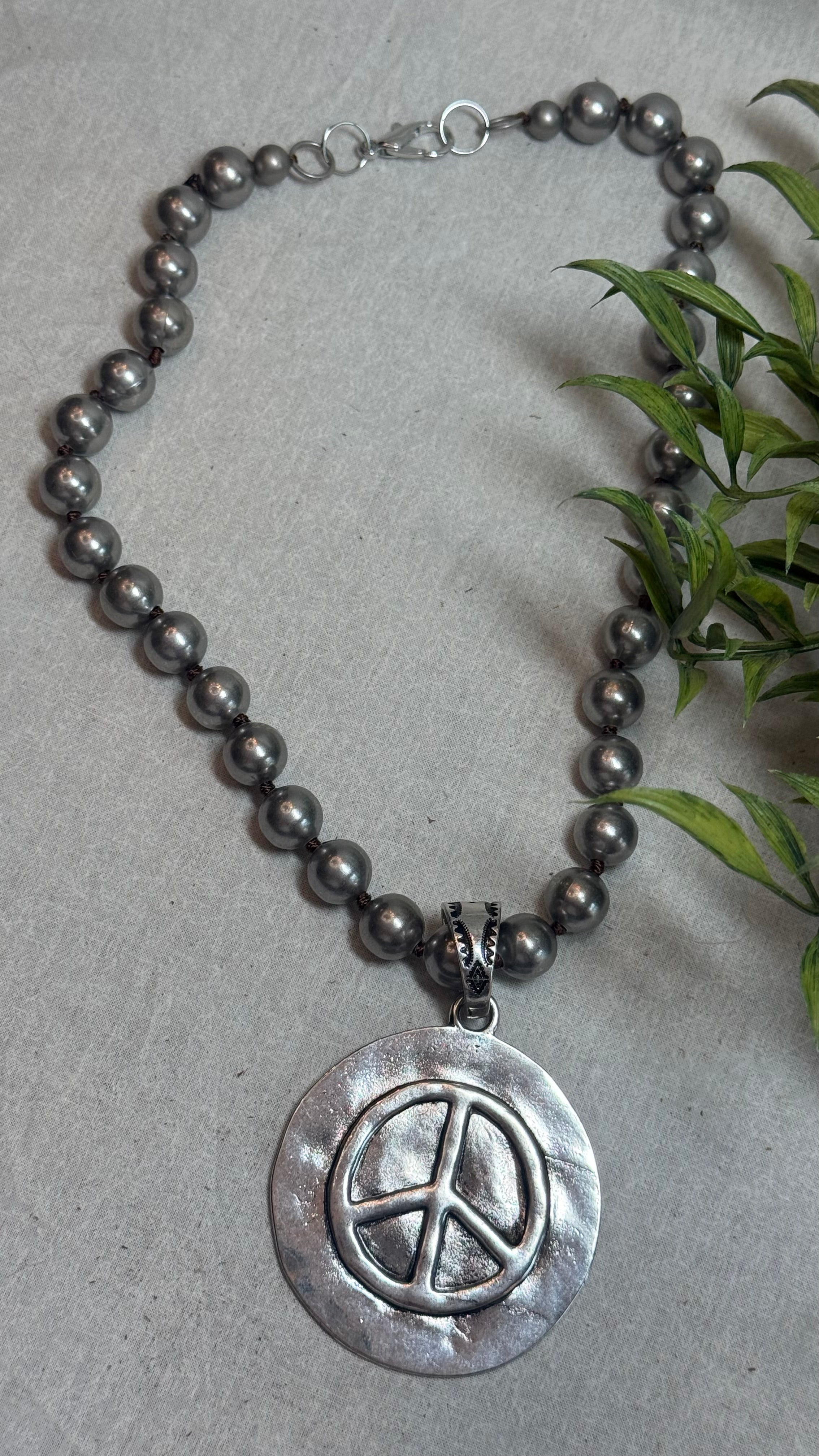 Coin Peace Sign Necklace