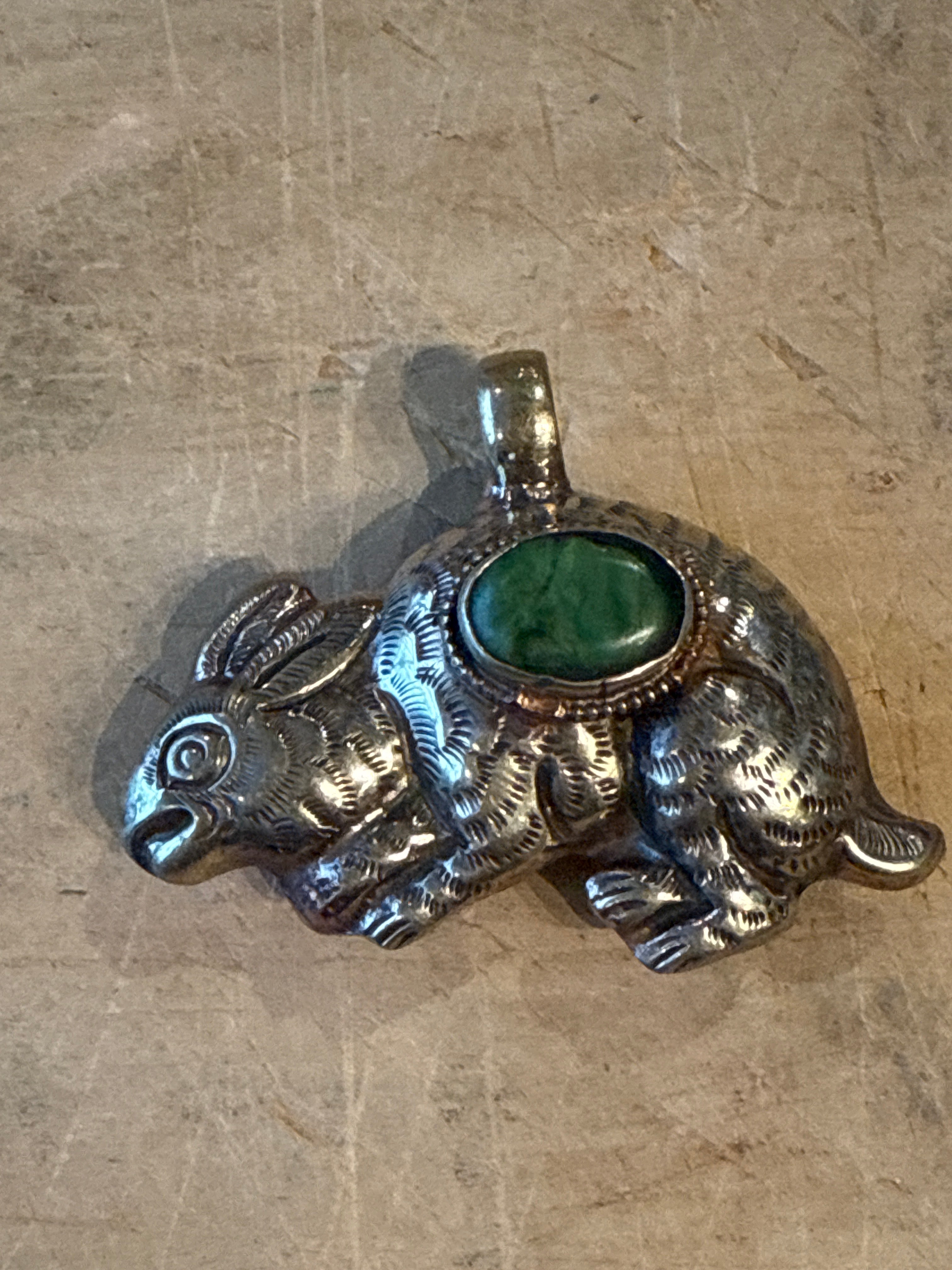 Rabbit with Stone Pendant