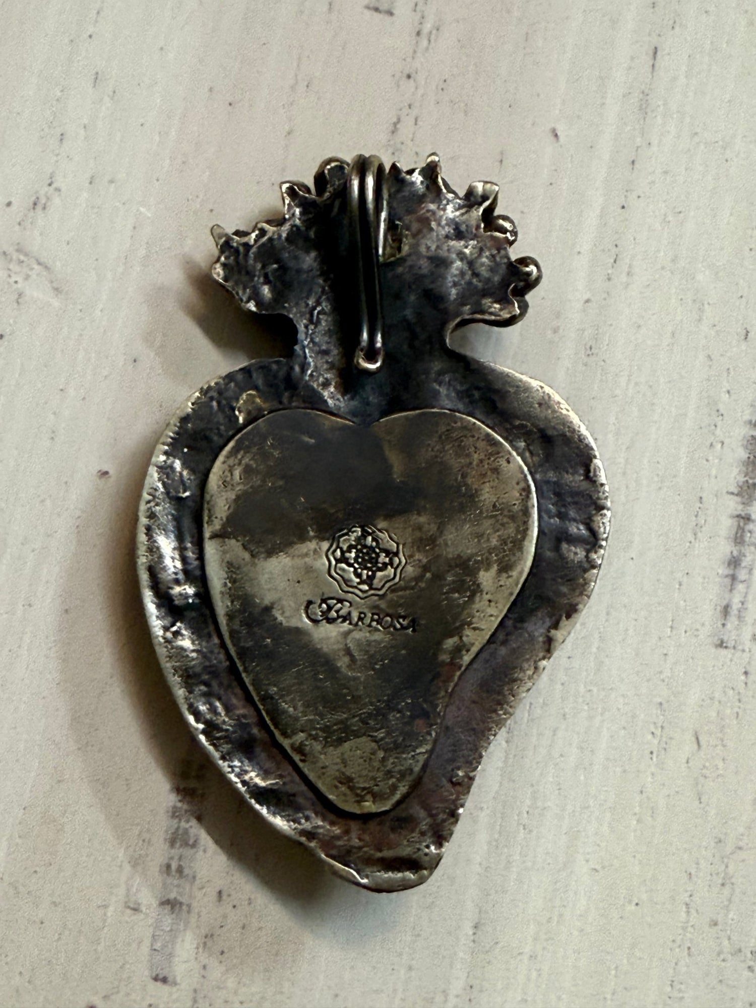 Flaming Heart Engraved Locket - Vintage Vault Boutique