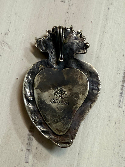 Flaming Heart Engraved Locket - Vintage Vault Boutique