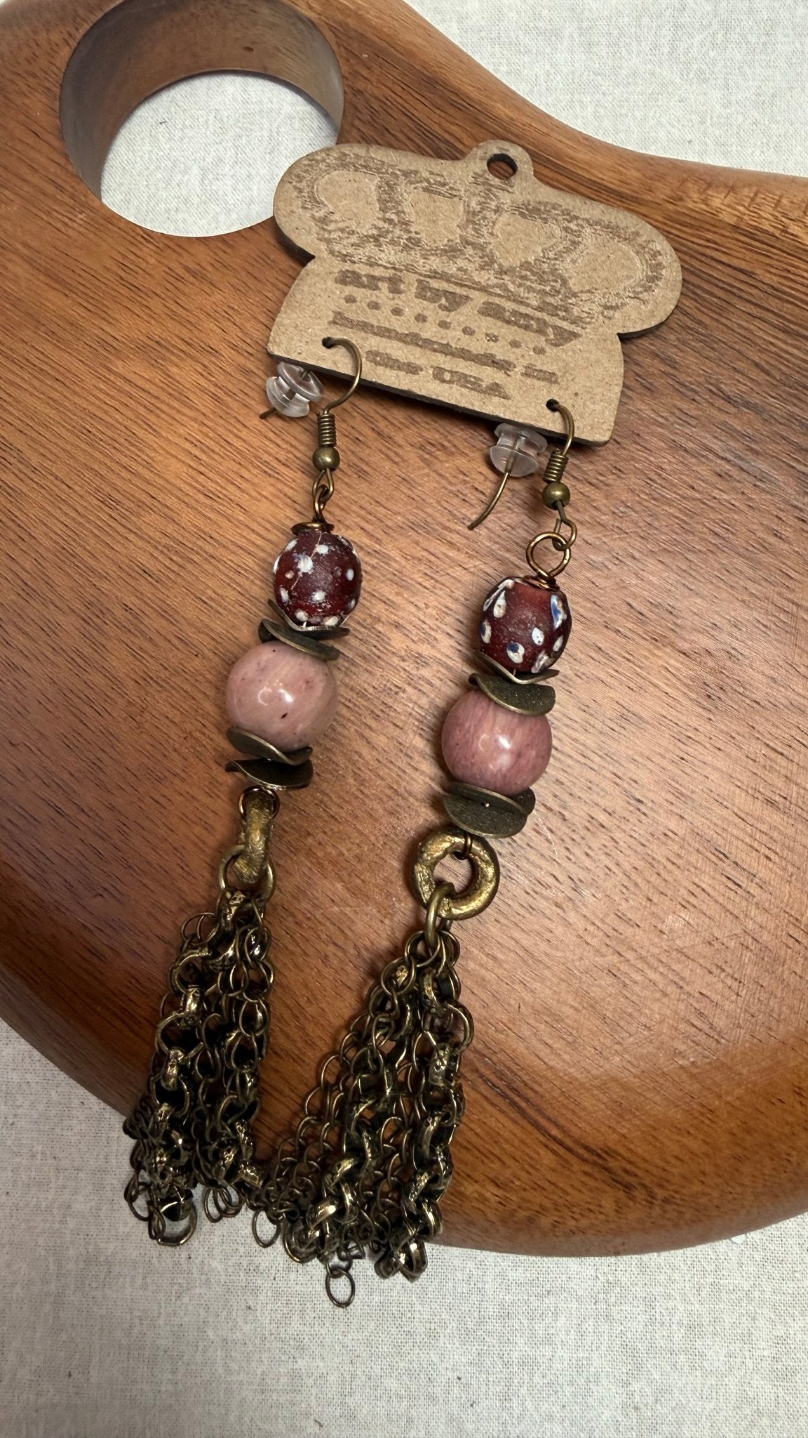 Plum Chain Drop Earring - Vintage Vault Boutique