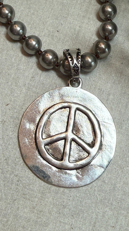 Coin Peace Sign Necklace