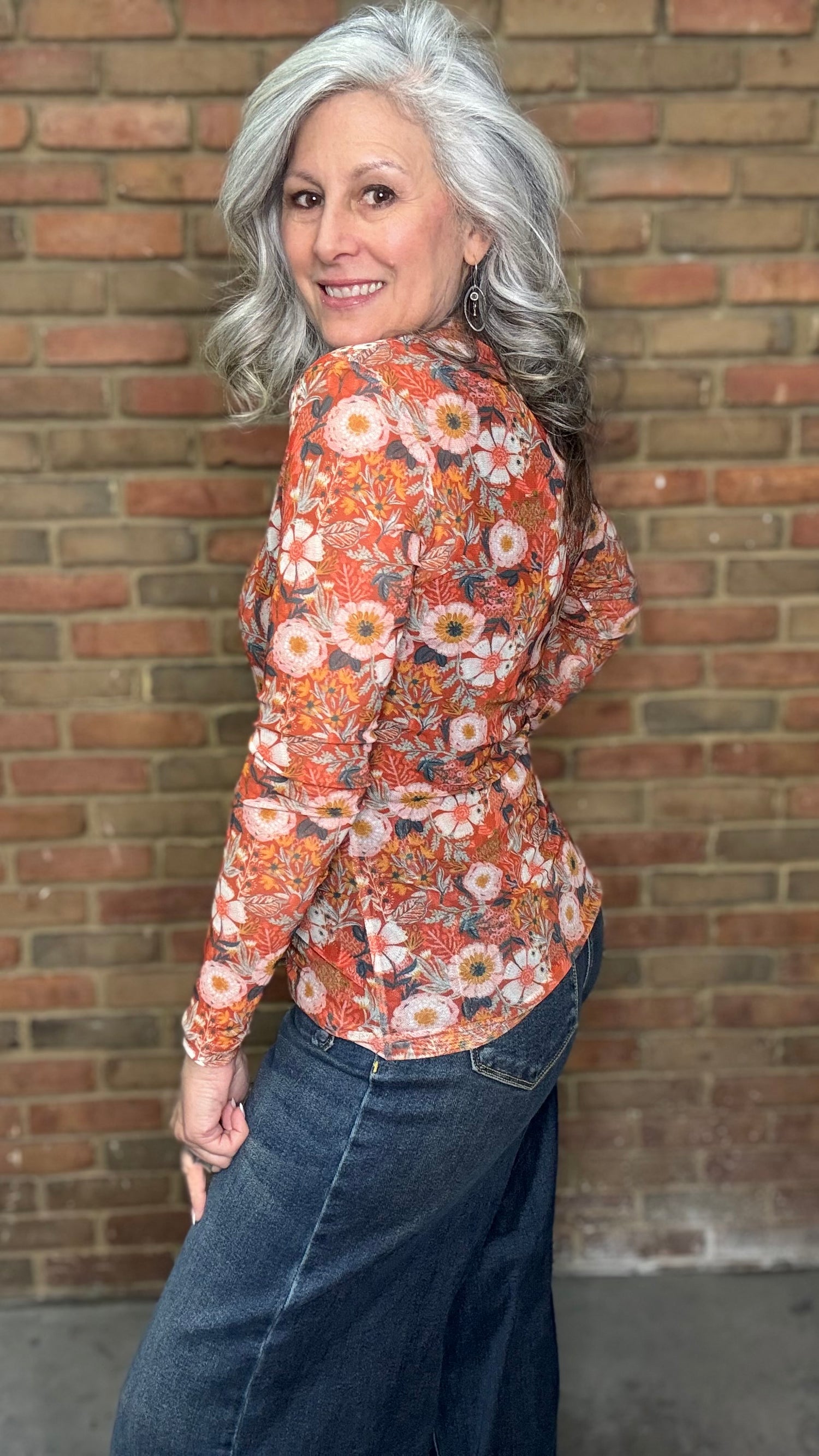 Rust Poppie Mesh Top