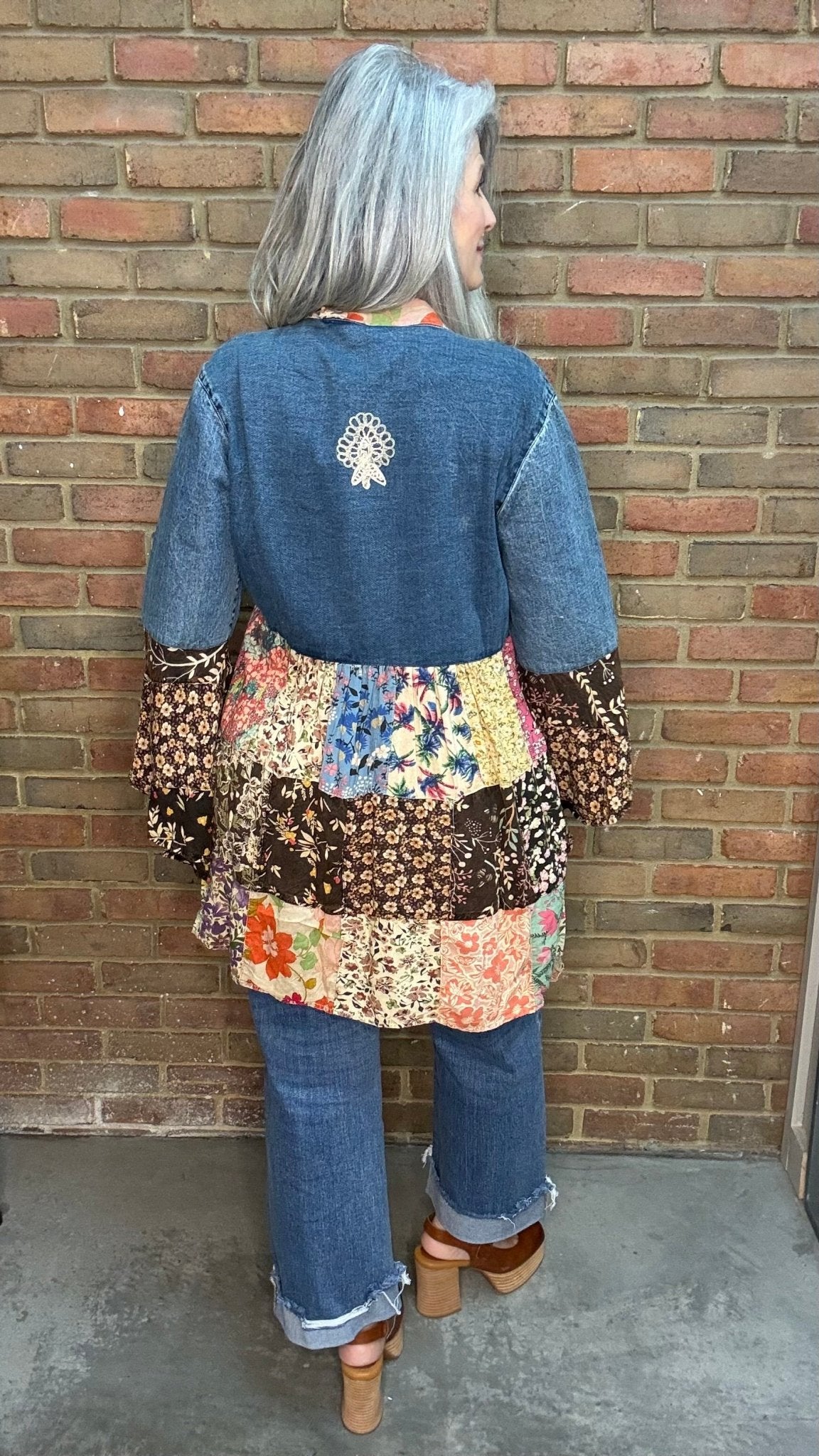 Western Embroidered Long Shrug - Vintage Vault Boutique