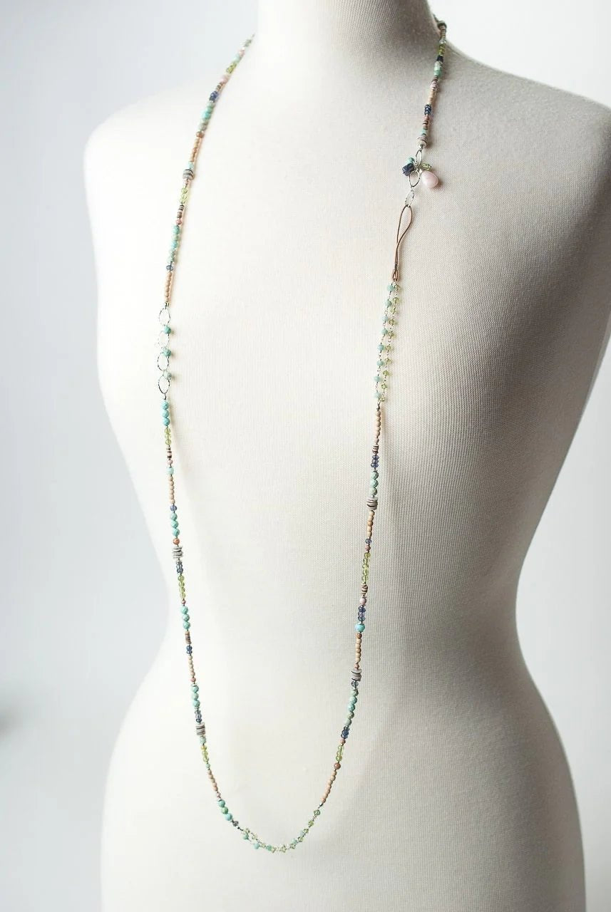 Fresh Air Long Beaded Layering Necklace N04 - Vintage Vault Boutique