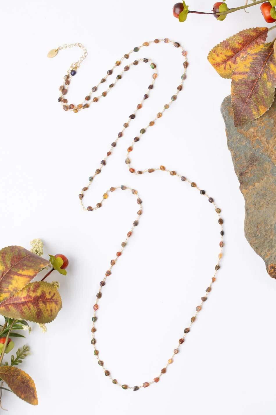 Fireside Long Simple Layering Necklace N028 - Vintage Vault Boutique