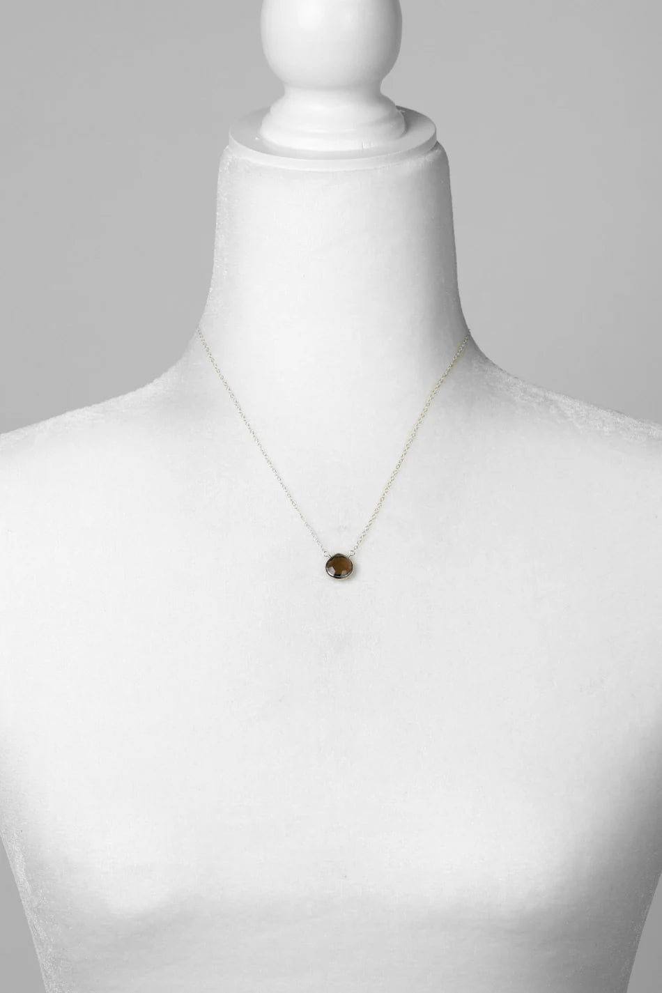 Favorites Smokey Quartz Simple Necklace N029 - Vintage Vault Boutique
