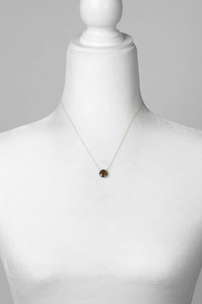 Favorites Smokey Quartz Simple Necklace N029 - Vintage Vault Boutique