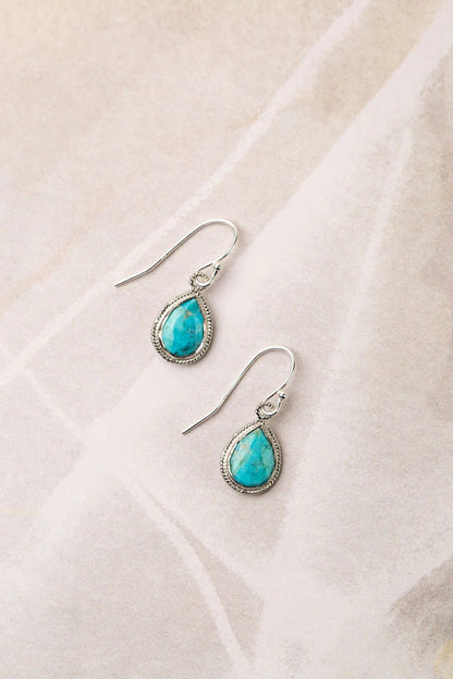 Favorites Turquoise Simple Earrings E032S - Vintage Vault Boutique
