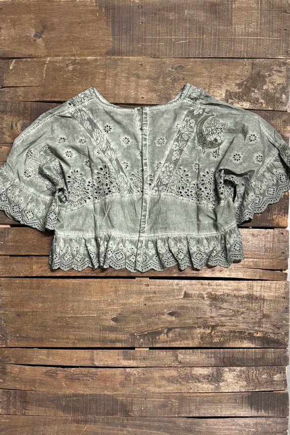 Softly Worn Top - Charcoal - Vintage Vault Boutique