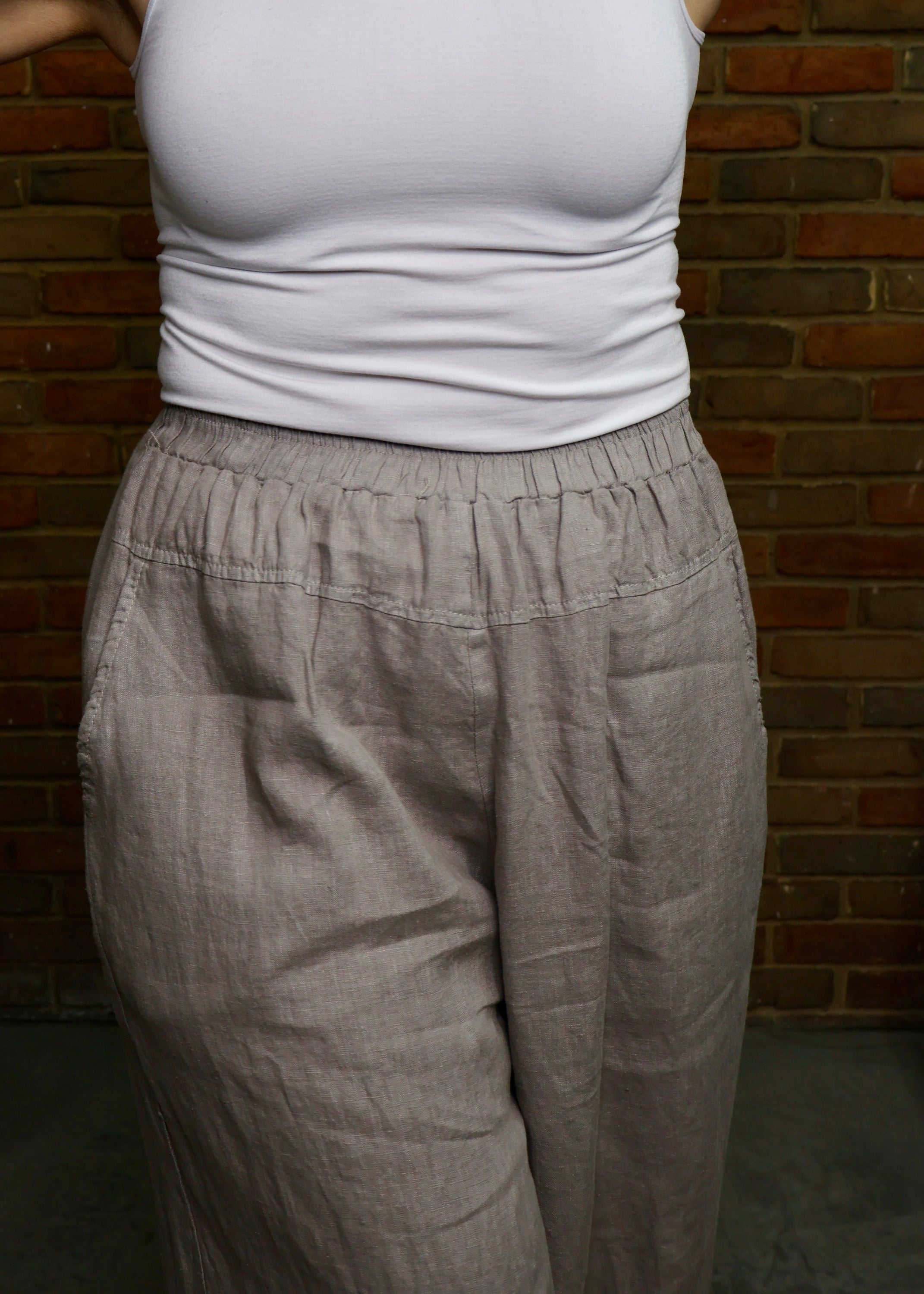 Linen Genie Pant - Grey