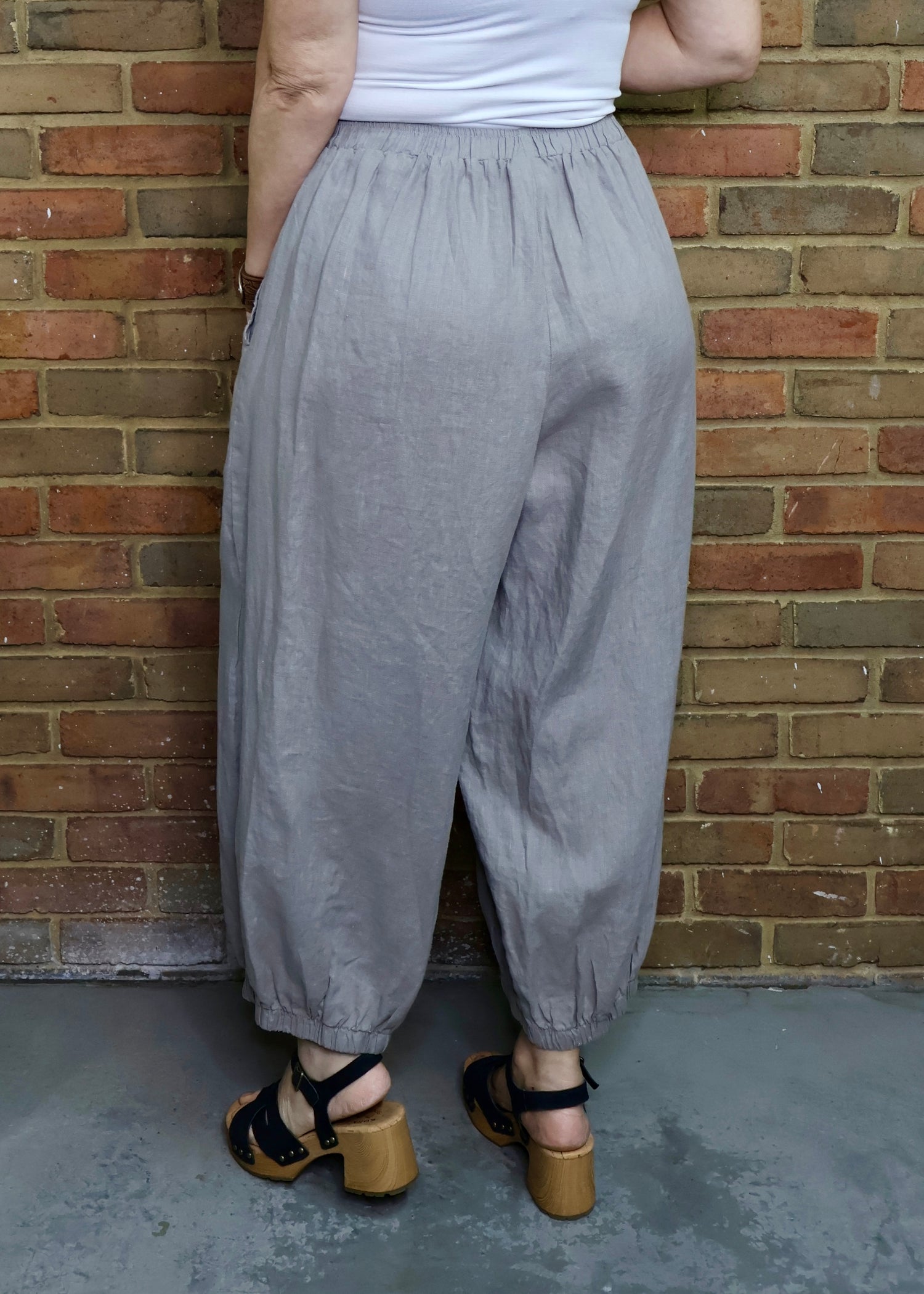 Linen Genie Pant - Grey