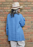 Round Neck Long Sleeve Tunic - Provincial Blue