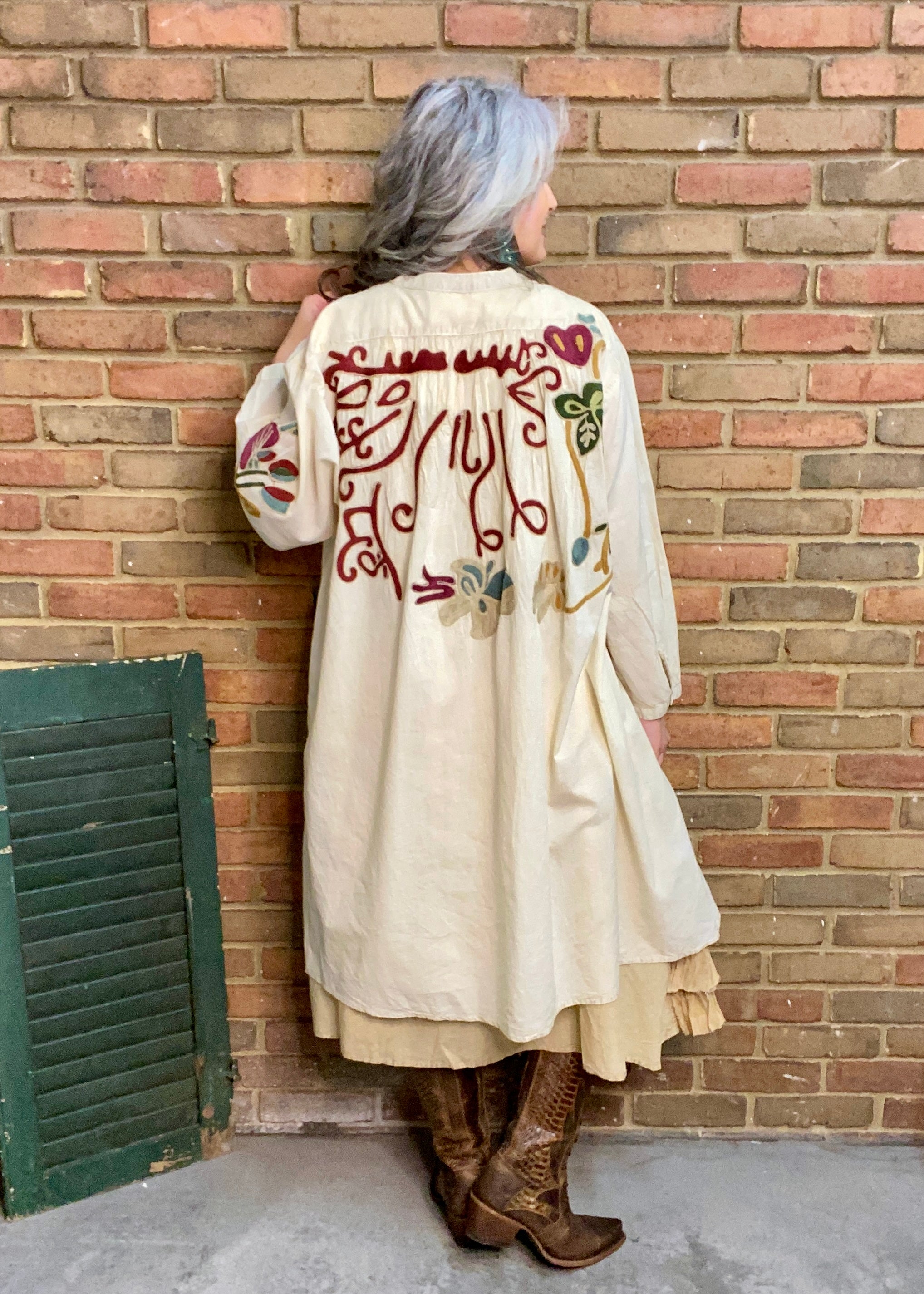 Floral Embroidery Hi Lo Tunic  