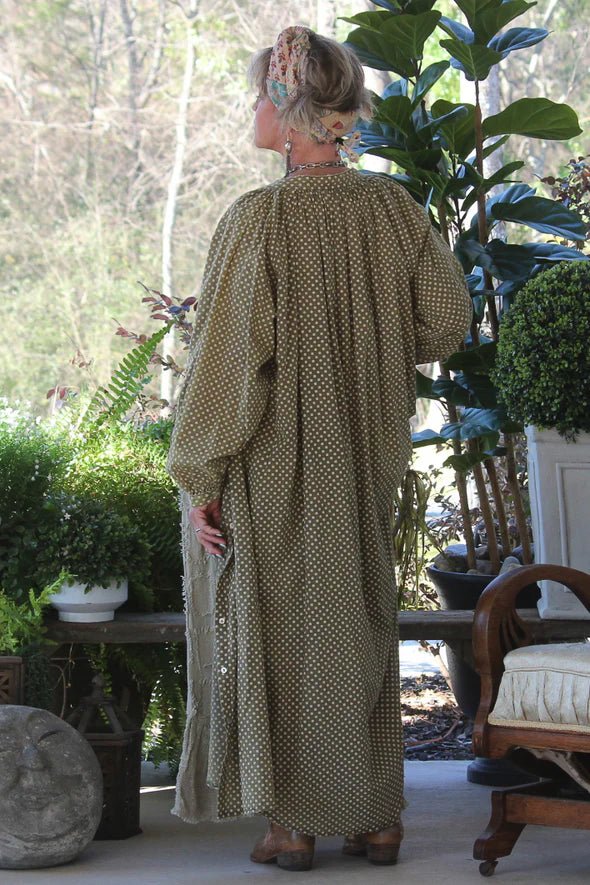 Sweet Nothings Dress Olive Dot - Vintage Vault Boutique