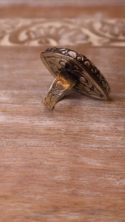 Flaming Heart Bone Ring