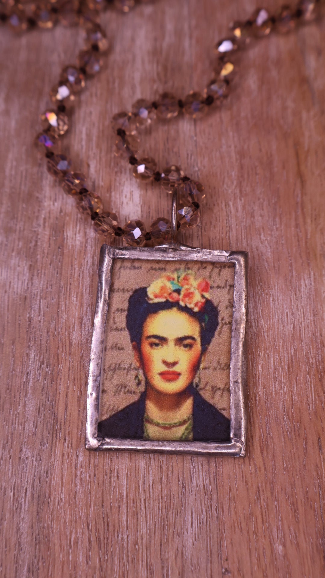 Frida on Champagne Crystal Necklace