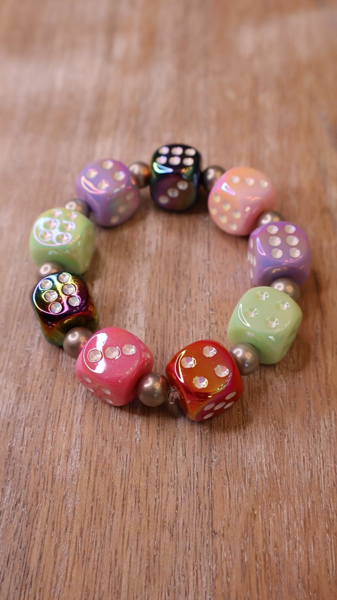 Rainbow Dice Bracelet