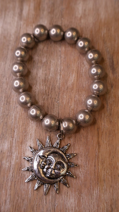 Silver Sun &amp; Moon Bracelet