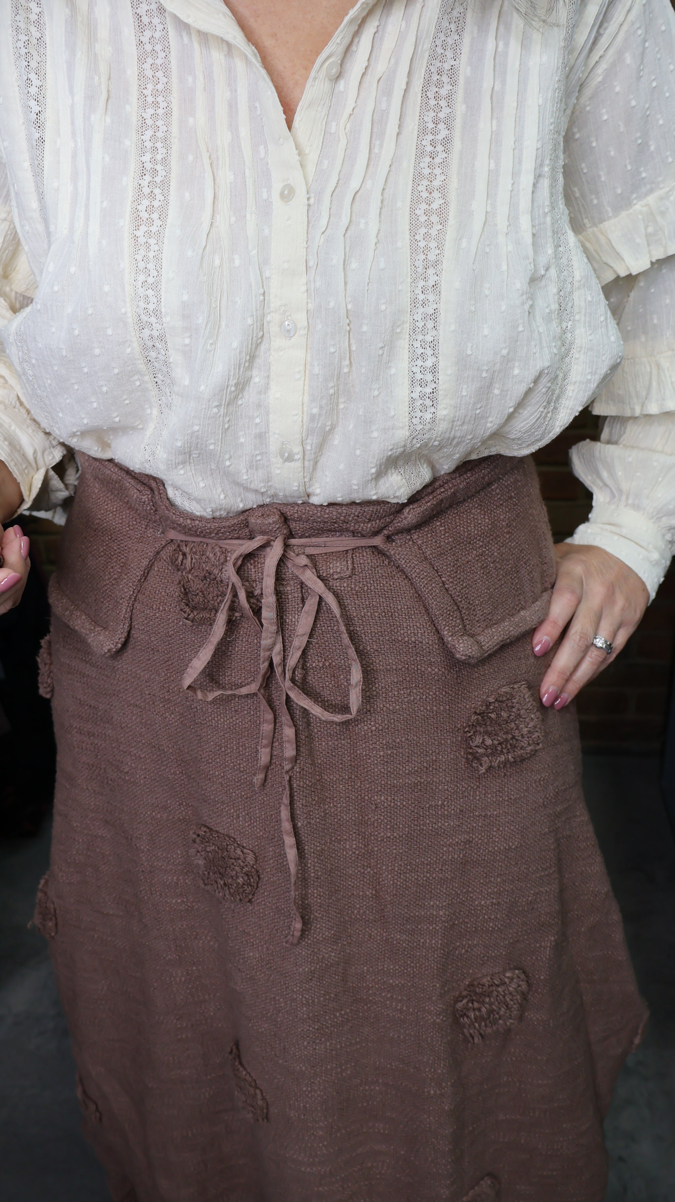 Cindy Textured Skirt Rust 