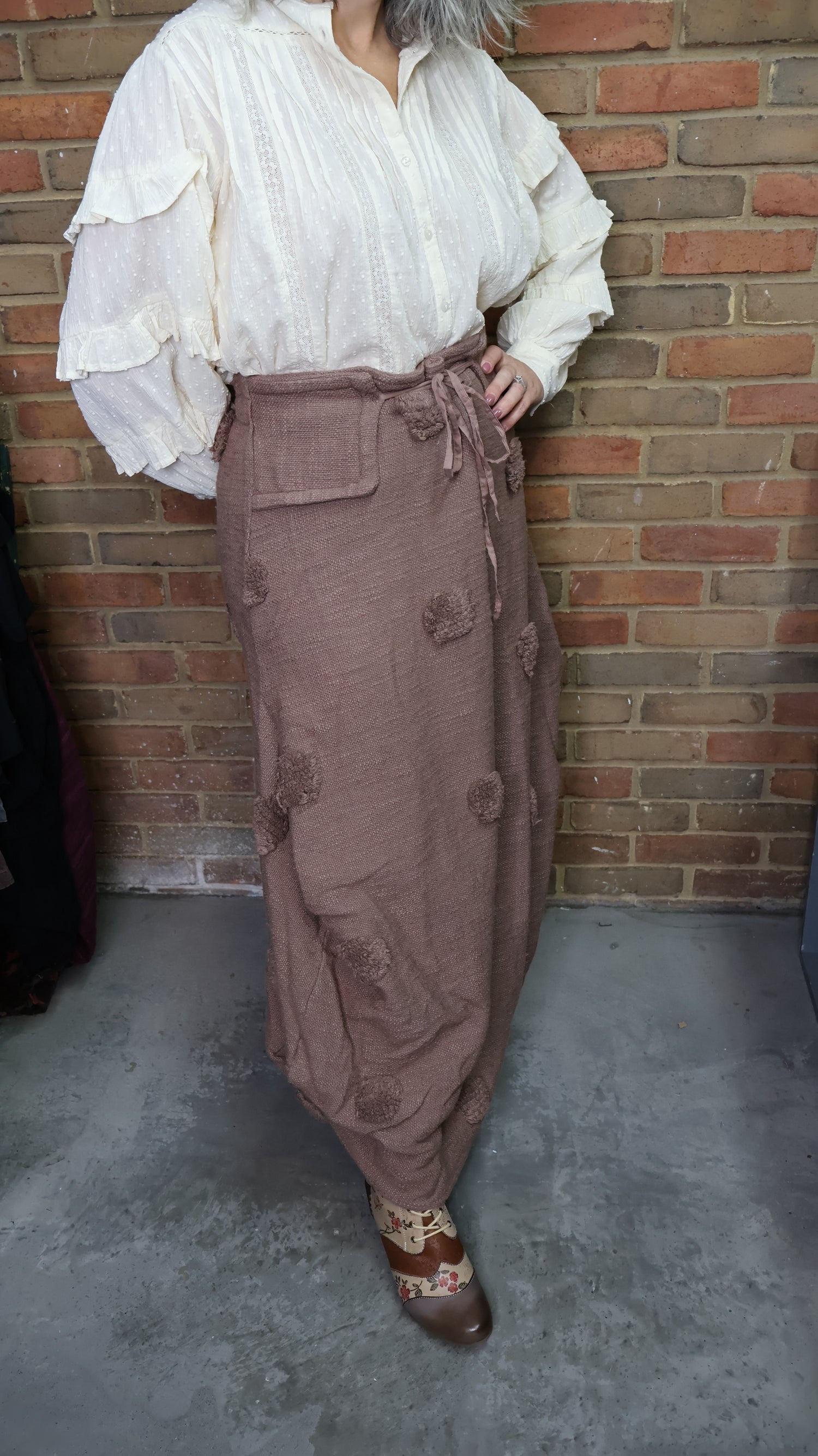 Cindy Textured Skirt Rust 