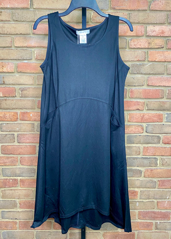Black Tank Dress with Front Pockets #491