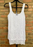 TENT Crinkle Layered Tilly Tank  WHITE  #100