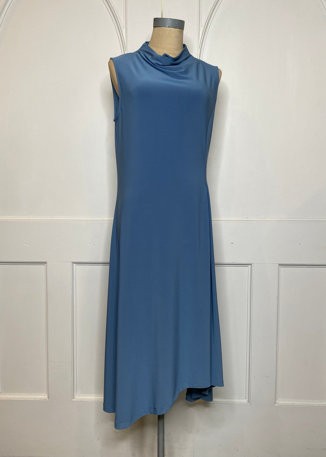 Jayde Cowl Neck Sleeveless Blue Dress M L