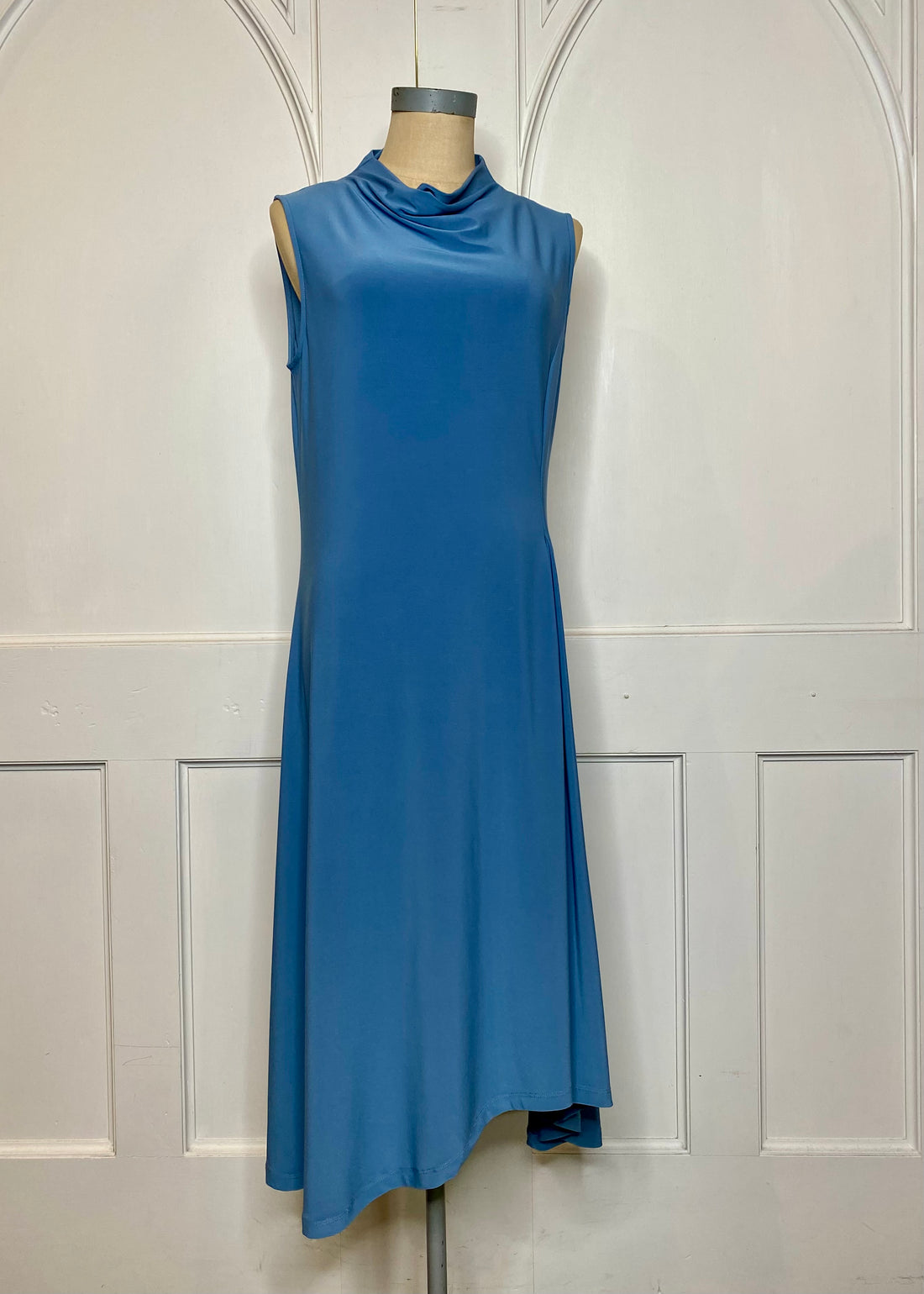 Jayde Cowl Neck Sleeveless Blue Dress M L