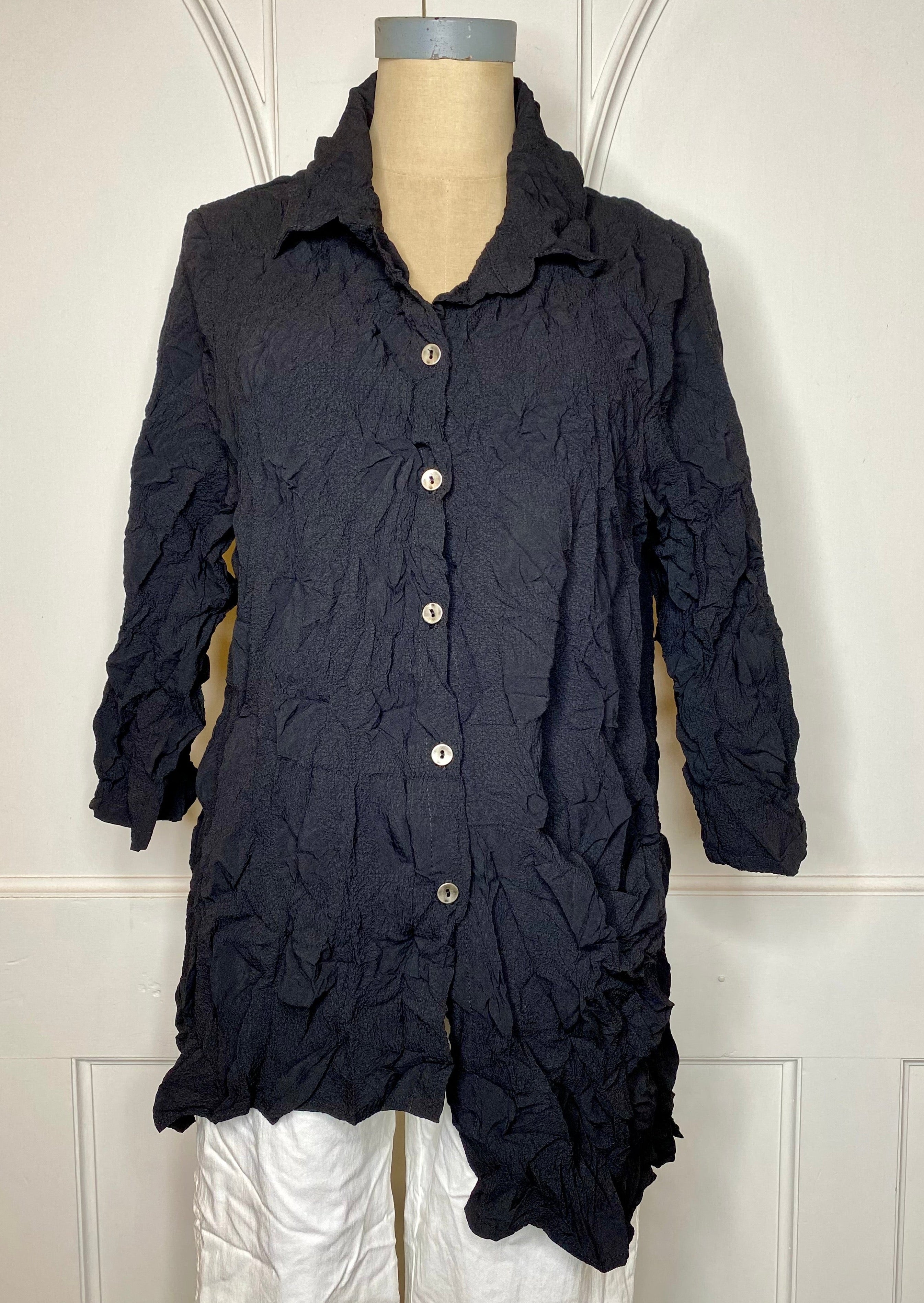 Hilda Black Button-Up Shirt