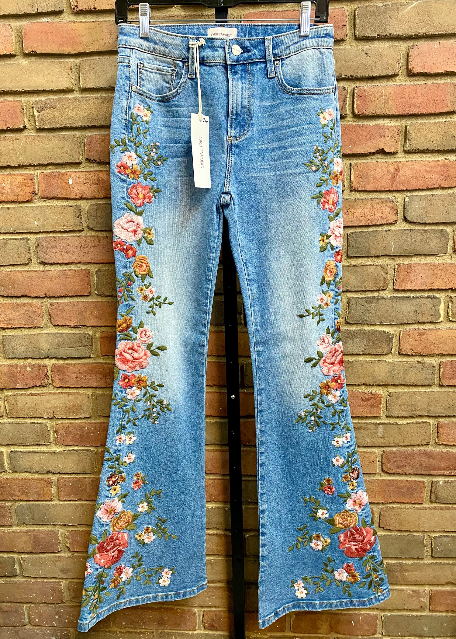 Farrah Embroidery Flare Jean 