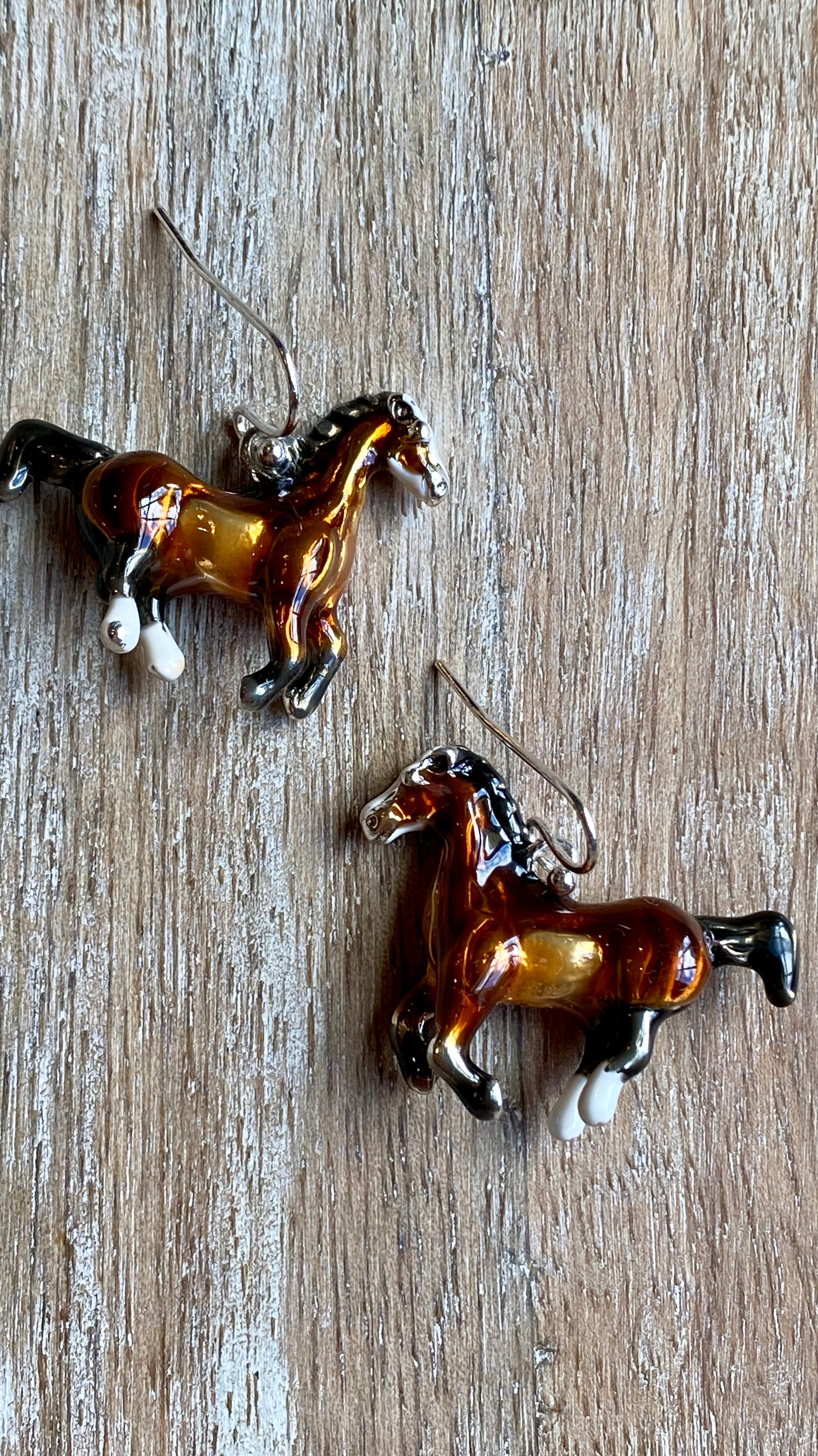 Enamel Horse Earring