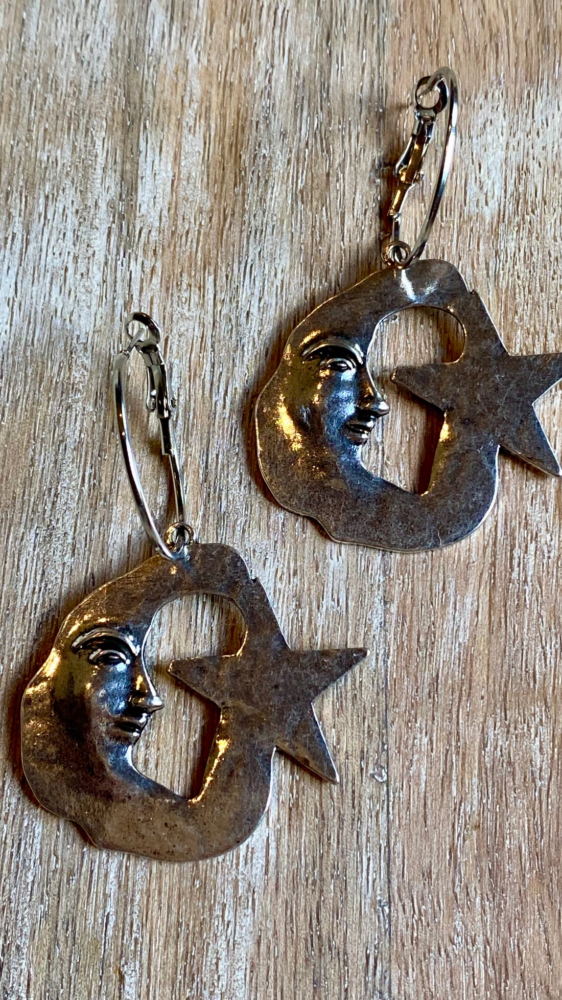 Silver Moon &amp; Star Earrings