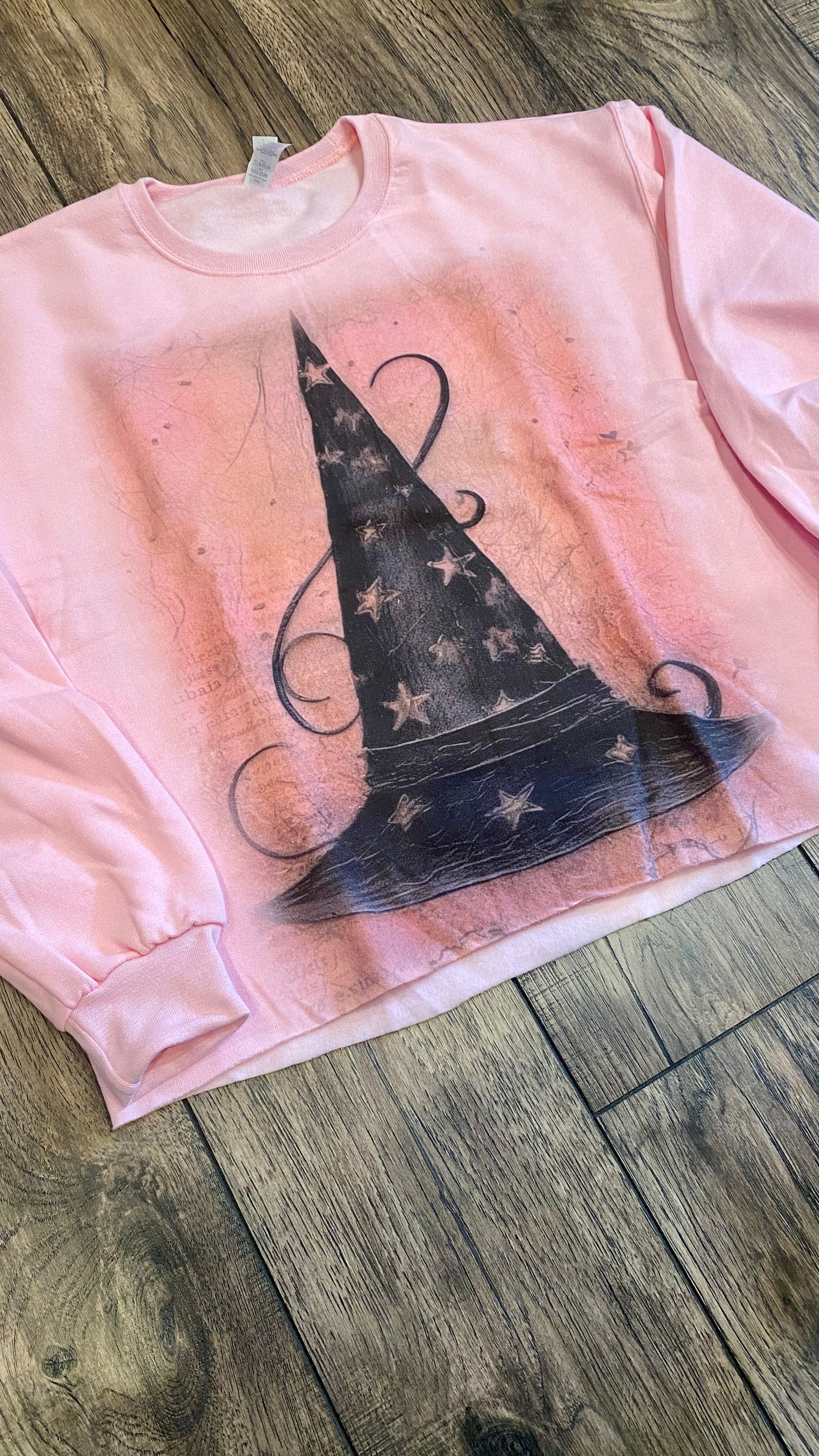 Witch Hat on Pink Sweatshirt