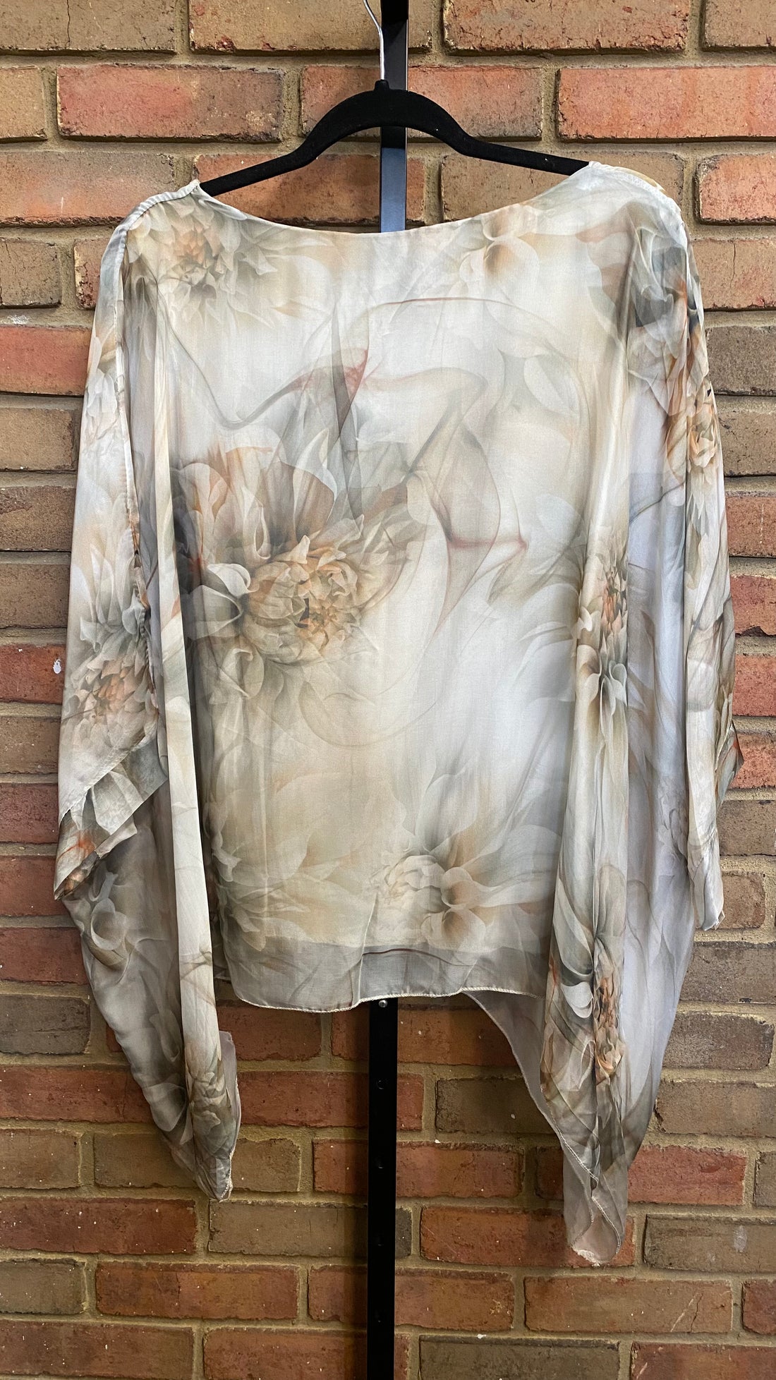 Floral Silk Poncho Top 