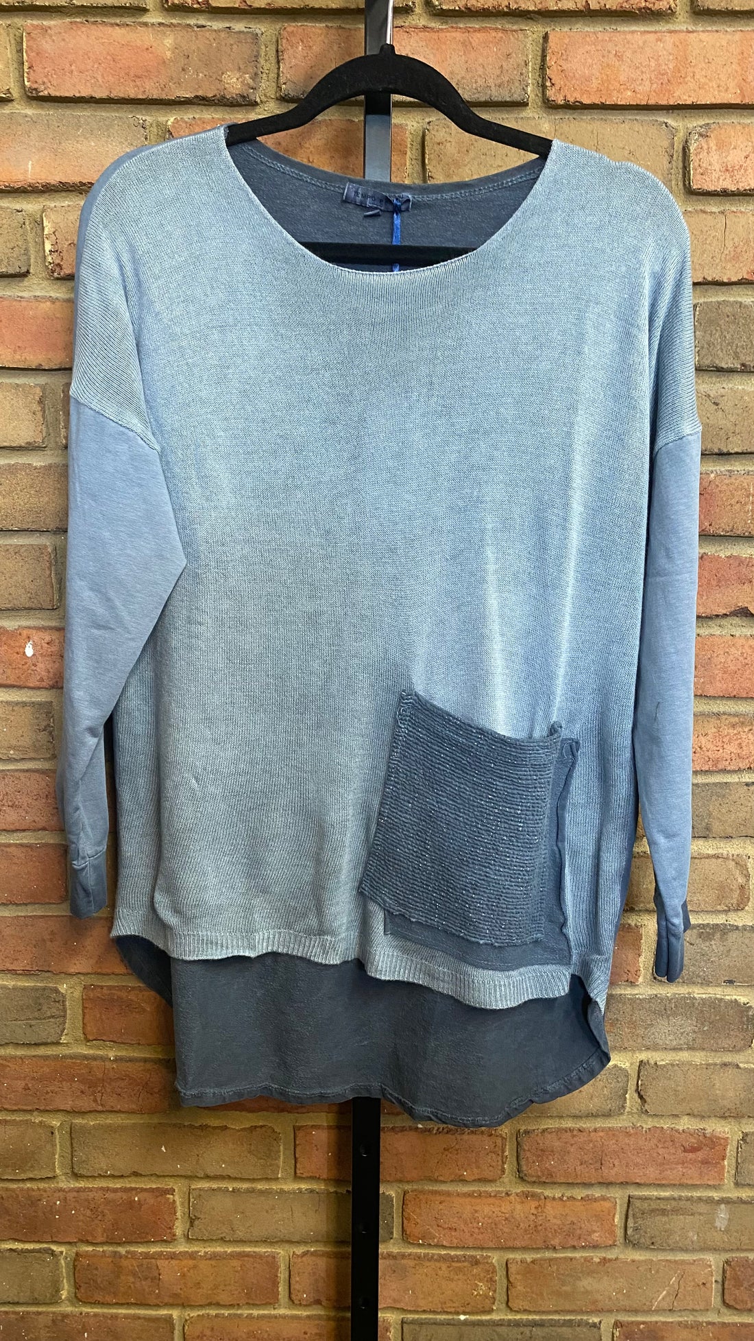 One Pocket Round Neck Sweater 